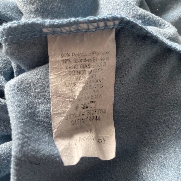 Blue Blush | Vintage Y2K Light Blue Suede Bodycon Mini Dress, Made in USA, M - Picture 10 of 10